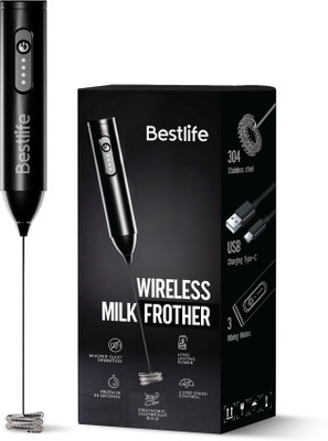 Bestlife 50 W Black Hand Blender(USB Electric Frother with 3 Speed Modes for Coffee Handheld Whisk Beater)
