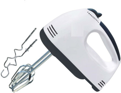 Rich Décor 260 W White Hand Blender(Electric 7 Speed Hand Mixer with 4 Pieces Stainless Blender)