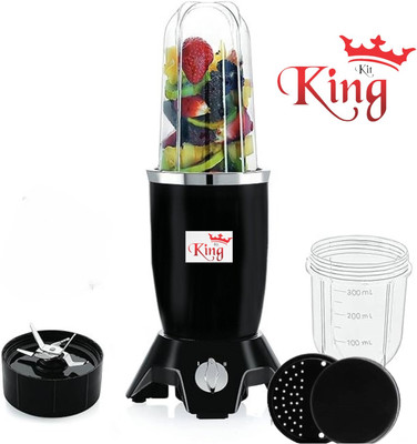KITKING black nutri x 400 W Juicer Mixer Grinder(Nutri-Blender,Mixer Grinder Blender Jar, SS Blades & 2 Unbreakable Jars | 2 Jars | Black)