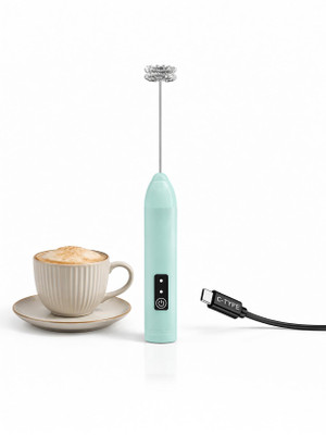COLLAPSIBLE 50 W Turquoise Hand Blender(Milk Frother Handheld USB, Rechargeable Electric Coffee Beater, egg beater)
