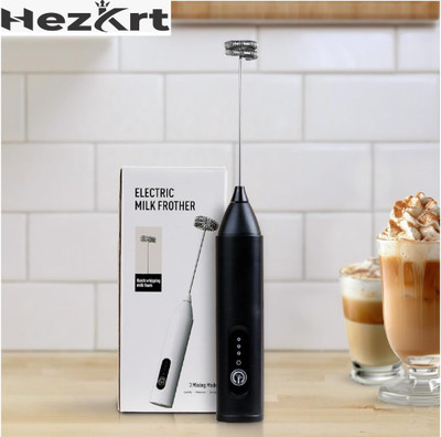 HEZKRT 50 W Black Hand Blender(Milk Frother Handheld USB, Rechargeable Electric Coffee Beater, egg beater)