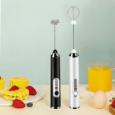 dhriyag 50 W Black Electric Whisk(Rechargeable Handheld Milk Frother - 3-Speed Electric Foam Maker for Coffee)