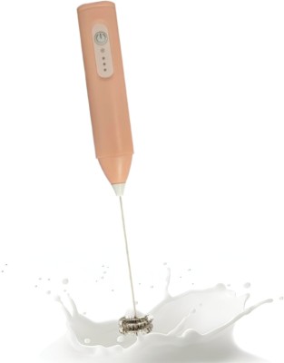 COLLAPSIBLE 50 W Peach Hand Blender(Rechargeable Handheld Milk Frother - 3-Speed Electric Foam Maker for Coffee)