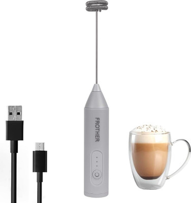 COLLAPSIBLE 50 W Grey Hand Blender(Milk Frother USB, Rechargeable Electric Coffee Beater, egg beater)