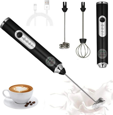 RENMAX 50 W Black Electric Whisk(Rechargeable Portable Milk Frother and Whisk 2 in 1 Cofee Blender-9006)