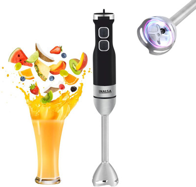 Inalsa 1350 W Black/Silver Hand Blender(Robot Inox 1350 S With Detachable Stem|1350W Motor|Stainless Steel Rod & Blades)