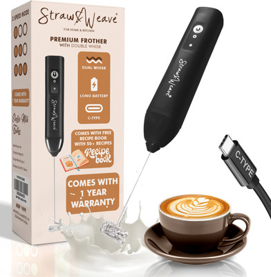 Straw&Weave 50 W Black Hand Blender, Electric Whisk(FR2101)