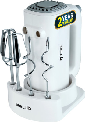 iBELL 350 W White Hand Blender(HM350 Hand Mixer, 350 Watt Electric Beater/Blender for Kitchen, 5 Speed control)