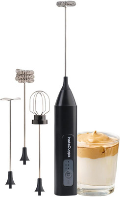 InstaCuppa 50 W Black 2 Hand Blender(Rechargeable Milk Frother with 3 Speeds | USB-C Charging, 4 Whisk Beat Mix Froth)