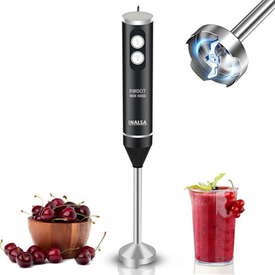 Inalsa 450 W Black/Silver Hand Blender(Robot Inox 450 SS Electric Hand Blender)
