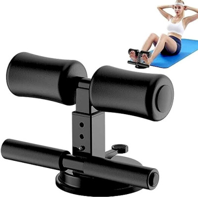 DN BROTHERS Sit-Up Bar with Ankle Support, Portable Adjustable Sit-ups Assistant Device D239 Sit-up Bar(Black)