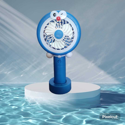 TAKSHA FANS Cute Doraemon Mini Hand Fan – USB Rechargeable, Portable & Handheld F-0021 USB Charger(Blue)