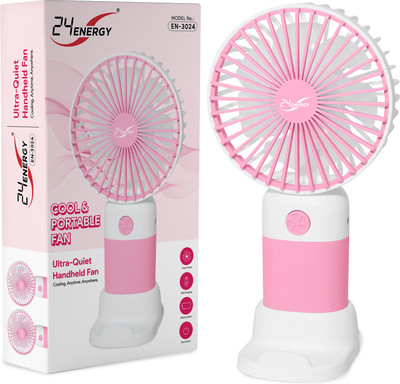 24 Energy Breeze Cyclone Charging Hand Fan EN-3264-1-PK USB Fan(White, Pink)