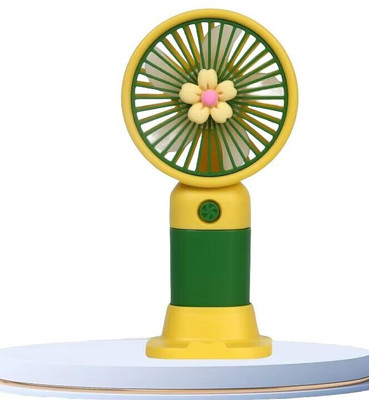 Toyvala Portable Handheld USB Rechargeable Small Fan & Student Desktop Phone Holder MINI HANDHELD RECHARGEABLE FAN NO.202 Rechargeable Fan(Green, Yellow)