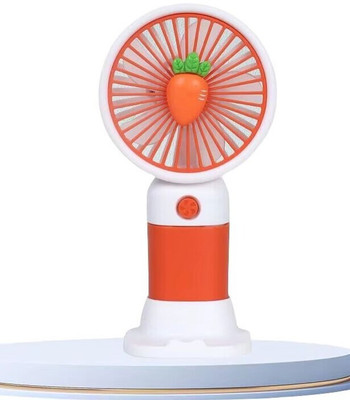 Toyvala Portable Handheld USB Rechargeable Small Fan & Student Desktop Phone Holder MINI HANDHELD RECHARGEABLE FAN NO.202 Rechargeable Fan(Orange, White)