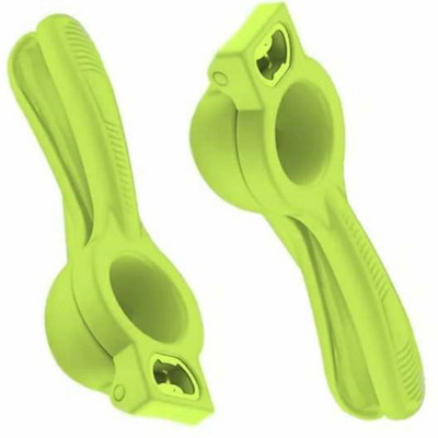 Dhruv Plastic LEMON SQUEEZER (2 IN 1) WITH BOTTEL OPENERN PACK OF 2 Hand Juicer(Green)