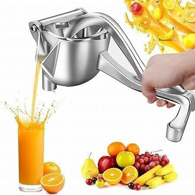 Zovilstore Aluminium Hand Juicer,Squeezer Citrus Press Heavy Duty Hand Press Manual Fruit Juicer Hand Juicer(Silver)