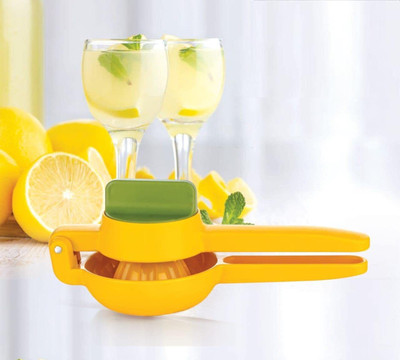 Sonani Enterprise Plastic Plastic Lemon Squeezer with Bottle Opener, Lemon Crusher, 2 in 1 Lemon Squeezer Hand Juicer(Yellow)