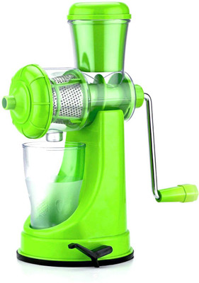 Haveli Plastic Big Juicer Machine|Deluxe Fruit & Vegetable Manual juicer with Steel Handle Hand Juicer(Green)
