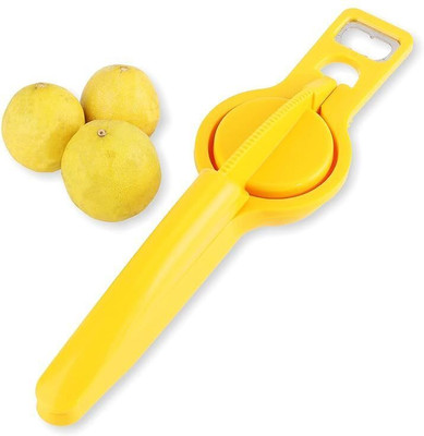 DOCTRADE ECCOMERCE Plastic DT7 ABS LEMON SQUEEZER WITH BOTTLE OPENER Hand Juicer(Yellow)
