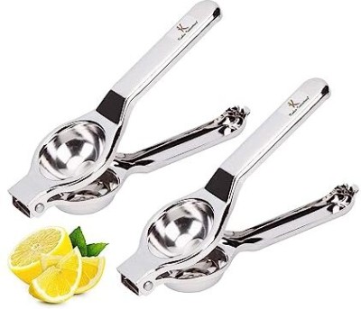 grahasthi Steel Stainless Steel Lemon Squeezer with Attached Bottle Opener (Pack of 2) Hand Juicer(Silver)