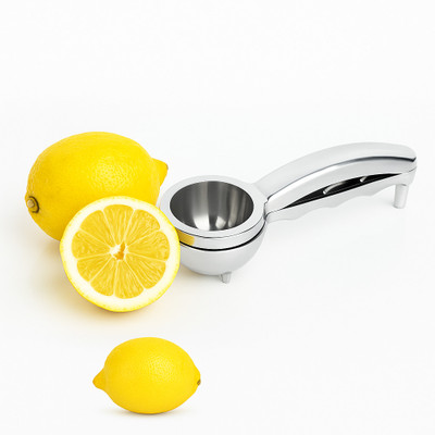 Evervibe Aluminium Hand Press Juicer for Home & Kitchen | Manual Citrus Juicer (Silver/Black) Hand Juicer(Silver)