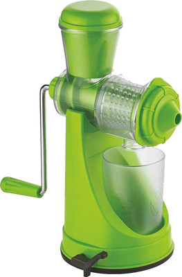 UFG Plastic New L Size Plastic Fruit Juicer Juice Making Machine With Steel Handle Hand Juicer(Green)