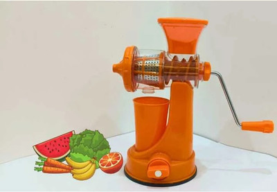 Vishu Enterprises Plastic Plastic Hand Fruit & Vegetable Juicer with steel handle Hand Juicer(Orange)