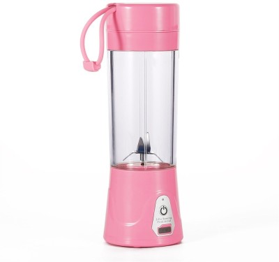 WunderVoX ® Rechargeable Water Bottle 380ml with USB Charger Cable Juice Blender and Mixer USBJ-17 20 Juicer (1 Jar, Pink)