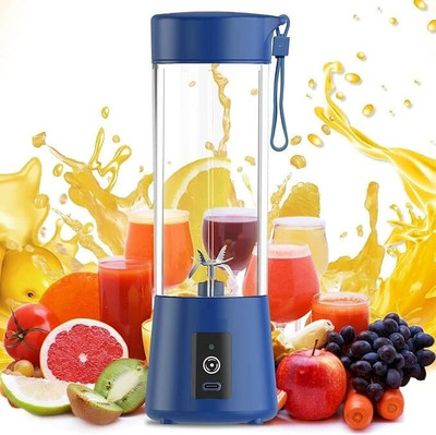 EVOZA Plastic Portable USB Rechargeable Blender / Mini Personal Juicer Hand Juicer(Blue)