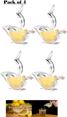 LOVHIDE Plastic Lemon Juicer Acrylic | Manual Juice | Lime Squeezer Bird Shape (Pack of 4) Hand Juicer(Clear)