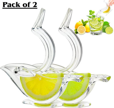 LOVHIDE Plastic Lemon Juicer Acrylic | Manual Juice | Lime Squeezer Bird Shape (Pack of 2) Hand Juicer(Clear)