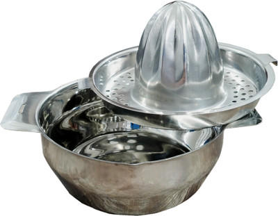 ERcial Store Steel hand cold press lemon and orange juicer and squeezers with Round Bowl Hand Juicer(Silver)