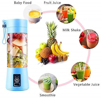 STUDIOFASHION MALL PORTABLE AND RECHARGEBLE BATTERY JUICE BLENDER CUP MATERIAL 6 BLADE 380ML Mixer Juicer Jar(380 ml)