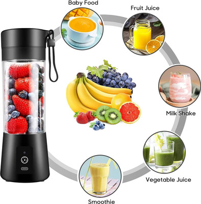 Udghosh Creation USB Bottle Blender Juicer Mixer Grinder for Smothies and Juices (Black) 220 W Juicer(USB Bottle Blender Juicer Mixer Grinder for Smothes and Juices (Black) | 1 Jar | Multicolor)