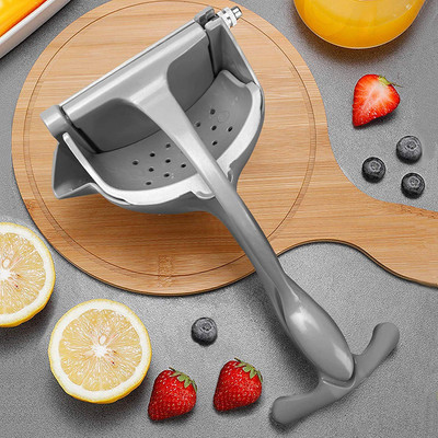KUBER INDUSTRIES Aluminium Aluminium Portable Hand Presser Juicer for Kitchen|Grey Hand Juicer(Grey)