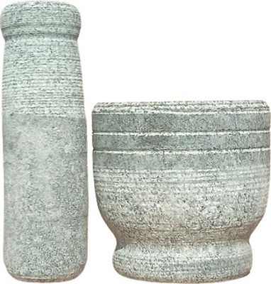 anjalam traders Steel Stone Pestle And Mortar / Mortar And Pestle Set/Ural/Idikallu/Okhli Stone Hand Juicer(Black)