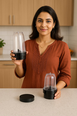 ALTRR (Free silicon brush worth 199) Unbreakable Bullet Jar Combo |530ml + 350ml X-123 25 W Juicer(x1 | 1 Jar | Black)