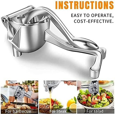 FIVANIO Aluminium Juicer Hand Squeezer Heavy Duty Manual Fruit Press Squeezer Hand Juicer(Multicolor)