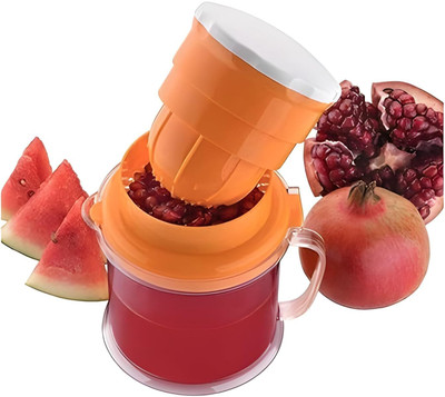 ActrovaX Plastic Portable Nano Juicer, Manual Fruit & Vegetable Juicer, 2 in 1 Hand Juicer(Orange)