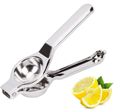 Fanqew Steel Home 2 in 1 Manual Stainless Steel Lemon Squeezer/Juice Hand Juicer(Silver)