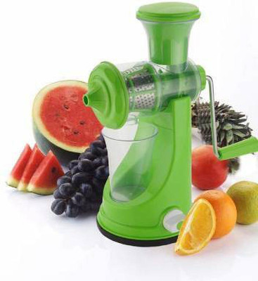 N V Enterprise Plastic Plastic Hand Juicer Fruits and Vegetables Manual Hand Juicer Machine with Steel Handle Vacuum Locking System for Kitchen Hand Juicer(Green)