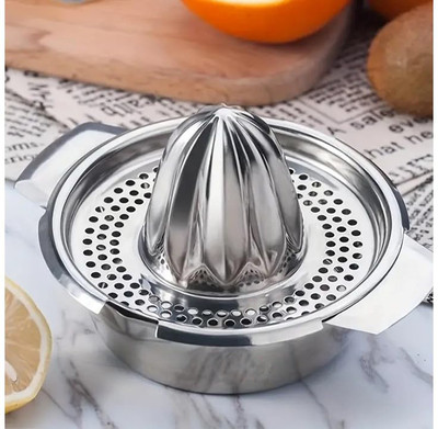 S CAPPER Steel hand cold press lemon and orange juicer and squeezers with Round Bowl Hand Juicer(Silver)