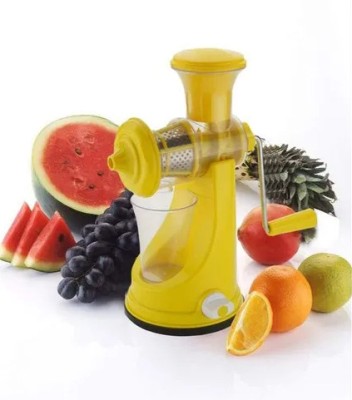 MANTAVYA Plastic Fruit & Vegetable Manual Juicer with Steel Handle, Vacuum Locking System Hand Juicer(Orange)