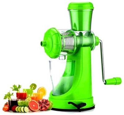 HARIKRISHNA Plastic Plastic Fruit Juicer Juice Making Machine with Steel Handle, Green Hand Juicer Hand Juicer(Green)
