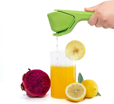 Toxen Plastic Handheld Juicer Press Lime Squeezer, Large Manual Citrus Folds Flat for Space Hand Juicer(Green)