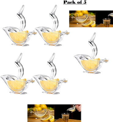 LOVHIDE Plastic Lemon Juicer Acrylic | Manual Juice | Lime Squeezer Bird Shape (Pack of 5) Hand Juicer(Clear)