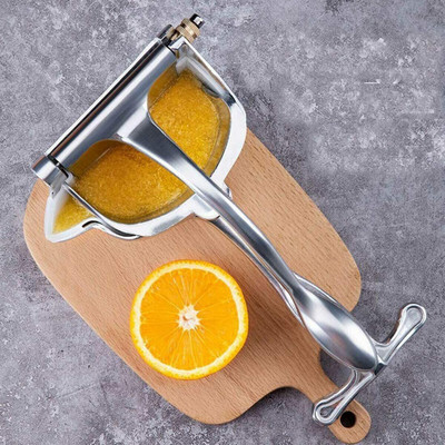QSHIP Aluminium Manual Juice Squeezer Aluminum Alloy Hand Pressure Juicer Hand Juicer(Silver)