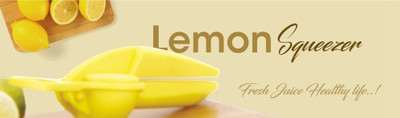 cp suppliers Plastic Bottle Opener,2 in 1 Lemon Squeezer Hand Juicer(Yellow)