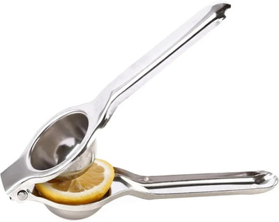 AFFODYL Steel Manual Press Lemon Squeezer, SS Lemon Juicer Mini Portable Hand Press Squeezer Hand Juicer(Silver)
